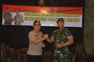 Danrem 162/WB Sambut Hangat Silaturahiim Kapolda NTB Yang Baru Bersama Rombongan