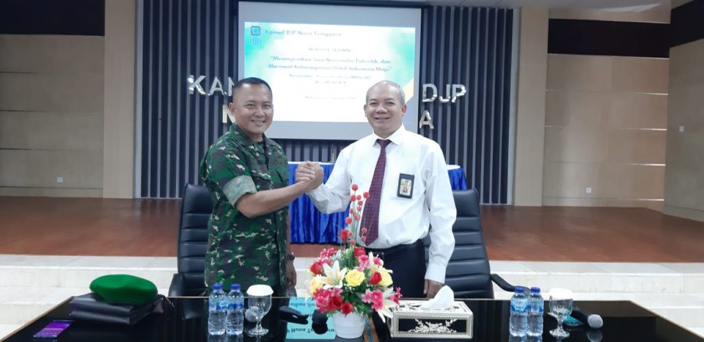 Jadi Narasumber di IHT Kanwil Pajak, Pasiter Korem 162/WB Sampaikan Beberapa Hal Penting.