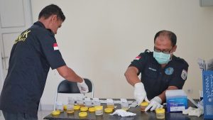 Puluhan ASN Diskominfo Ikuti Tes Urine Oleh BNNK. Deteksi Dini Penyalahgunaan Narkotika Lingkup Pemda KSB.
