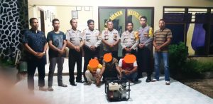 Curi Mesin Pompa Air, Tiga Orang Warga Samili Diamankan Polsek Woha.