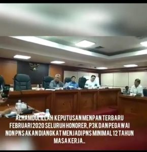 Video Pengangkatan Tenaga Honorer, P3K, dan Pegawai Non-PNS Hoaks