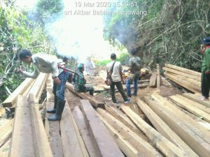 Opsgab Pengamanan Hutan Amankan Ratusan Batang Kayu Ilegal di Ropang