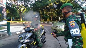 Korem 162/WB Lakukan Sterilisasi Personel Dari Covid-19