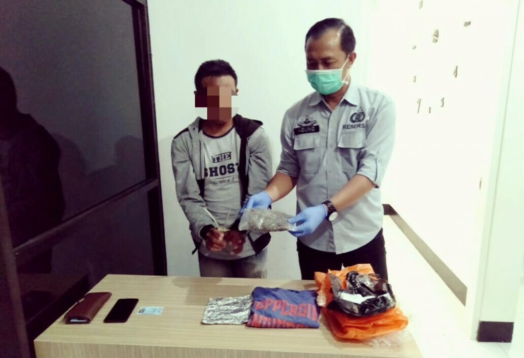 Penerima Ganja dari Medan Diringkus Opsnal Resnarkoba Polda NTB