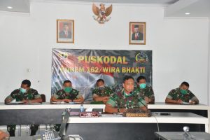 Danrem 162/WB Tegaskan Dalam Vicon Gubernur NTB : Korem 162/WB dan Jajaran Siap Mendukung Penanganan Covid-19 di NTB