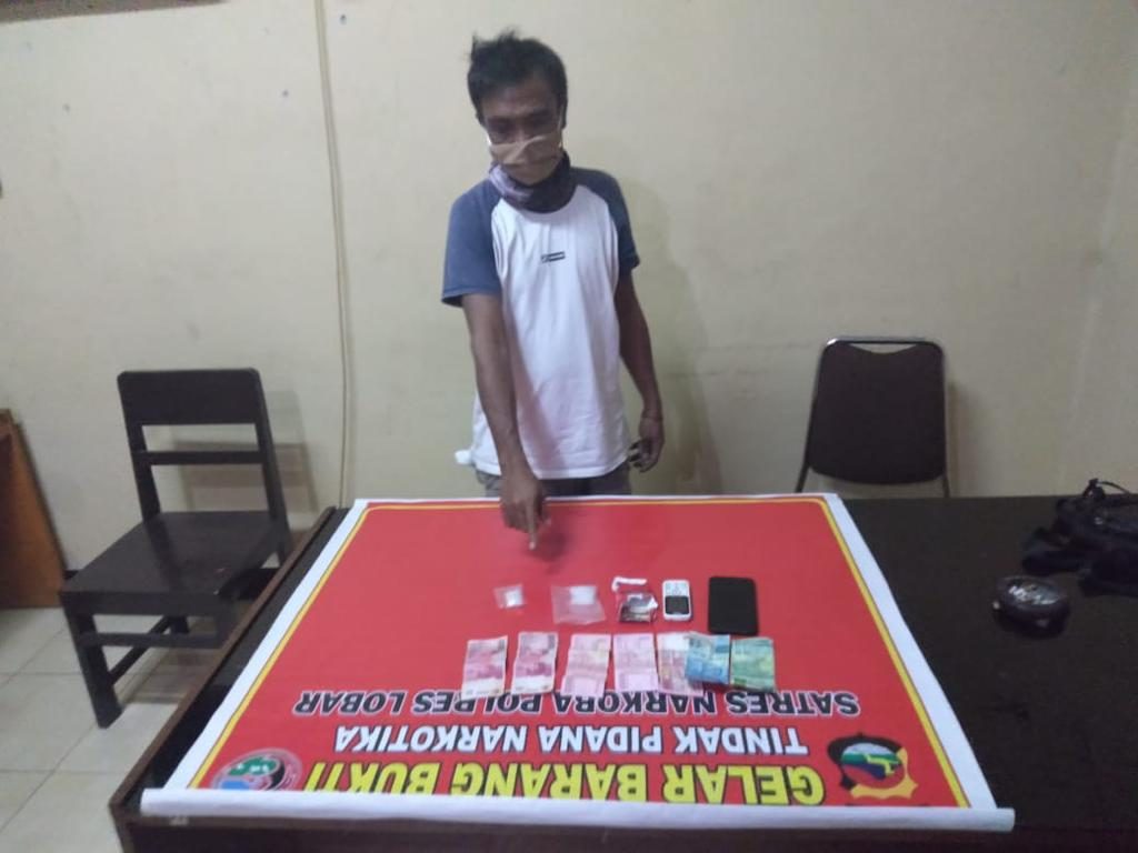 Sat Res Narkoba Lombok Barat Berhasil Bekuk Seorang Pengedar Narkoba. 27 gram Narkoba Berhasil Diamankan Polisi.