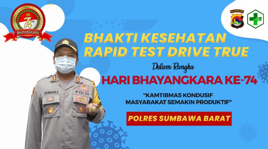 Polres Sumbawa Barat Akan Gelar Rapid Test Gratis Untuk Masyarakat, Sambut Hari Bhayangkara ke 74