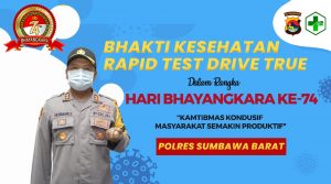 Polres Sumbawa Barat Akan Gelar Rapid Test Gratis Untuk Masyarakat, Sambut Hari Bhayangkara ke 74