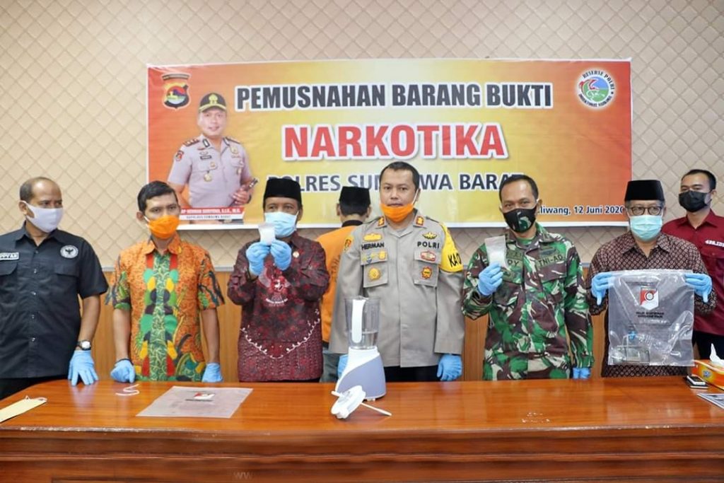Polres Sumbawa Barat Ungkap 12 Kasus Narkoba 120 gram Barang Bukti Dimusnahkan.