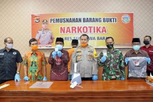 Polres Sumbawa Barat Ungkap 12 Kasus Narkoba 120 gram Barang Bukti Dimusnahkan.