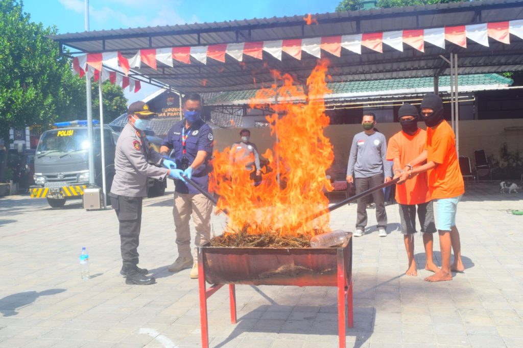 Polresta Mataram Musnahkan Barang Bukti 9 Kilogram Shabu dan Ganja Dengan Cara Dibakar dan Diblender