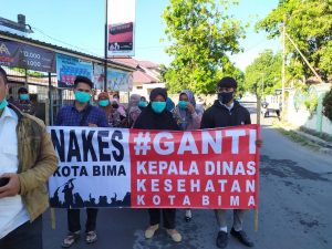 Ratusan Nakes Lakukan Aksai Damai Minta Ganti Kepala Dinas Kesehatan Kota Bima