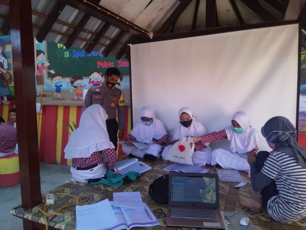 Spot Belajar Sehat Polsubsektor Kota Sumbawa Juga Tempat  Mengedukasi Protokol Kesehatan Pada Anak