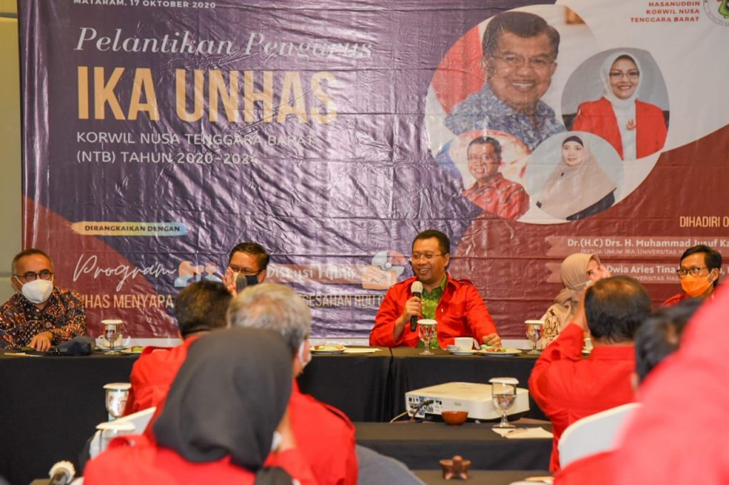 Gubernur NTB Hadiri Pelantikan IKA Unhas NTB