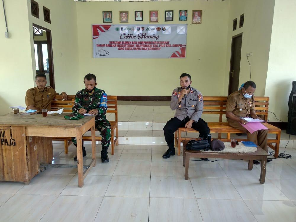 Bangun Komitmen Pajo yang aman dan Kondusif, Kapolsek Pajo laksanakan Cofee morning