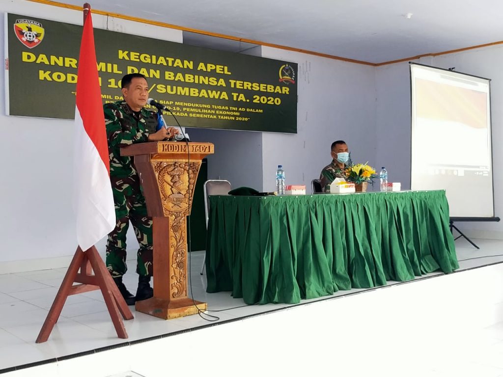 Dandim 1607/Sumbawa Membuka Apel Danramil Dan Babinsa Tersebar Kodim 1607/Sumbawa
