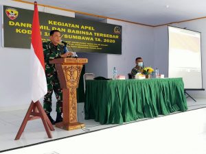 Dandim 1607/Sumbawa Membuka Apel Danramil Dan Babinsa Tersebar Kodim 1607/Sumbawa