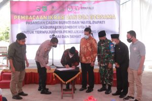 Wujudkan Pilkada Aman dan Damai, Danrem 162/WB Ajak Paslon Bupati Dan Wakil Bupati KLU Junjung Tinggi Nilai Demokrasi