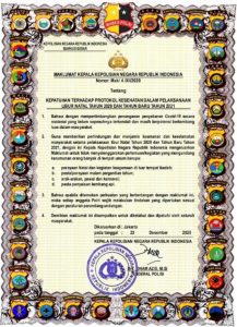 Maklumat Kapolri untuk Prokes covid19 untuk Natal dan Tahun Baru 2020