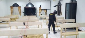 Tim G Jibom Subden 3 Den Gegana Sterilsasi Sejumlah Gereja di Sumbawa