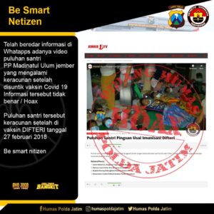 [HOAX] Puluhan Santri Keracunan Akibat Vaksin Covid-19