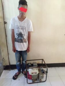 Polsek Manggelewa Amankan Pemuda Diduga Mencuri Mesin Pompa Air