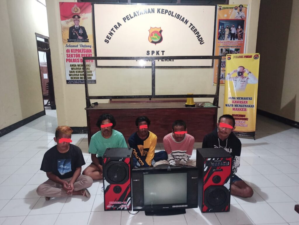 Manfaatkan Rumah Sepi, Lima Pemuda Nekat Mencuri diamankan Polsek Pekat