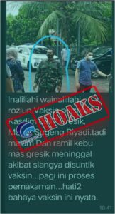 Danramil Kebomas di Gresik Meninggal akibat Disuntik Vaksin COVID-19 (CEK FAKTA)