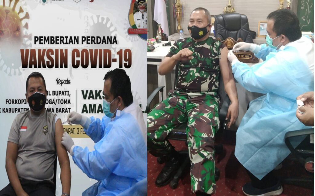 Sempat gagal, Kapolres dan Dandim Sumbawa Barat Akhirnya Divaksin Sinovak