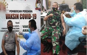 Sempat gagal, Kapolres dan Dandim Sumbawa Barat Akhirnya Divaksin Sinovak