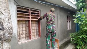 Jalin Persaudaraan, Satgas Pamtas Yonif 742/SWY Eksis Bantu Renov dan Cat Yayasan