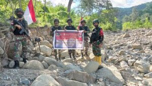 Patok Perbatasan Hilang Pasca Banjir, Patop Satgas Pamtas RI-RDTL Sektor Timur Lakukan Pengecekan