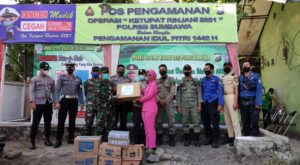 Ketua Bhayangkari Daerah NTB Kunjungi Posyan dan Pospam Ops Ketupat Rinjani 2021 Di Sumbawa