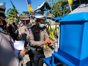 Tim Ditlantas Polda NTB Lakukan Penilaian Awal Kampung Tertib Berlalu Lintas Desa Nijang Sumbawa