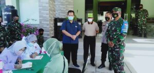 Kodim 1628/SB Gelar Vaksinasi Dukung 1.000 Vaksinasi Sehari Dalam Rangka Serbuan Vaksin Nasional dan HUT Bhayangkara