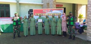 Persit Cabang XLIV Kodim 1628 Dukung Dan Sukseskan Program Vaksinasi 1.000 Vaksin Di Sumbawa Barat