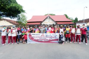 Gowes Bersama Polres Sumbawa Sambut HUT Bhayangkara Ke-75