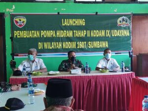 Atasi Kesulitan Air Bersih, Dandim 1607/Sumbawa Launching Pompa Hidram Tahap II Program Kodam IX/Udayana