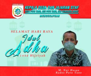 Kepala Desa Poto Tano Beserta Jajaran Mengucapkan Selamat Hari Raya Idul Adha 1442 Hijriah