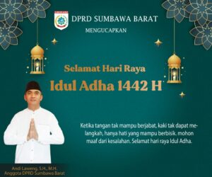 Anggota DPRD Sumbawa Barat Andi Laweng Mengucapkan Selamat Idul Adha 1442 Hijriah