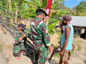 Sambut Hari Kemerdekaan, Dansatgas Pamtas Yonif 742/SWY Imbau Masyarakat Kibarkan Bendera Merah Putih