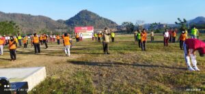 Tingkatkan Imun di Tengah Covid TNI – Polri Dan Pemda Kabupaten Sumbawa Barat Olahraga Bersama