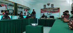 Dansatgas Yonif 742/SWY Sambut Kunker Dekan Fakultas Vokasi Unhan RI