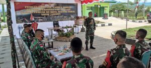 Ketua Tim Wasev Sopsad Berikan Apresias Satgas Pamtas RI-RDTL Yonif 742/SWY