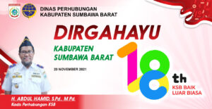 Kepala Dinas Perhubungan KSB Mengucapkan Selamat HUT Ke-18 Kabupaten Sumbawa Barat