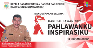 Kepala Badan Kesbangpol Kabupaten Sumbawa Barat (KSB) Beserta Staf Mengucapkan Selamat Hari Pahlawan