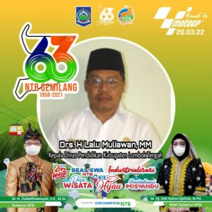 Kepala Dinas Pendidikan Kabupaten Lombok Tengah Mengucapkan Dirgahayu ke-63 Provinsi NTB