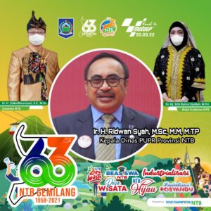 Kepala Dinas PUPR Provinsi NTB Mengucapkan Dirgahayu ke-63 Provinsi NTB