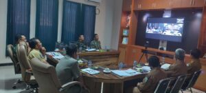 Dandim 1628/SB, Bupati Bersama Ketua DPRD KSB Ikuti Vicon Rakernis TMMD 114