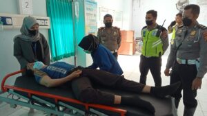 Naas, Ditabrak Pelajar Saat Atur Lalin, Petugas Sat Lantas Polres KSB Alami Patah Tulang